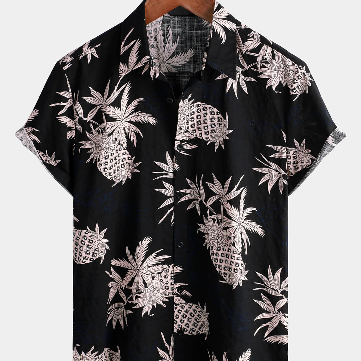 Men's Cotton Pineapples Button-Up Aloha Shirt