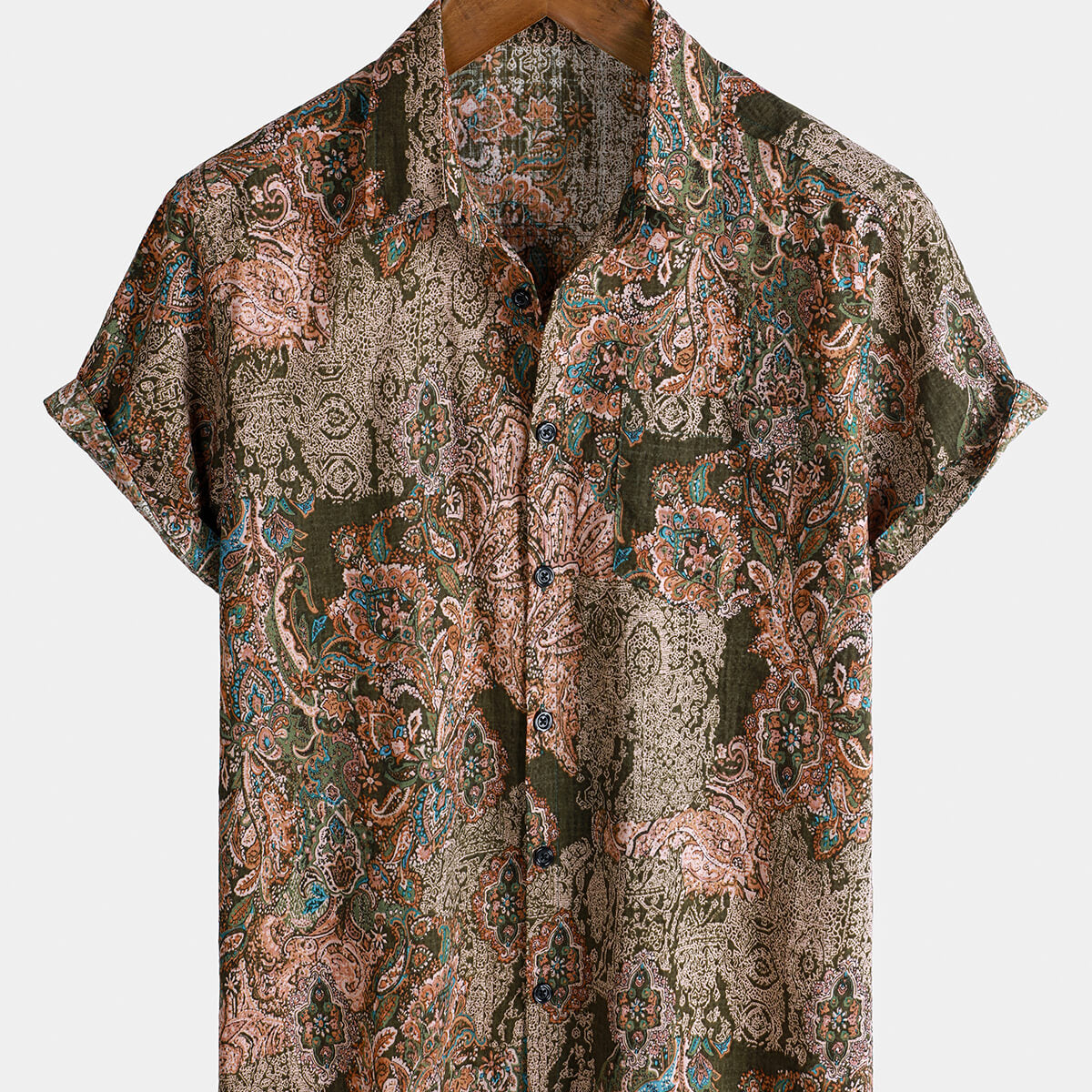 Retro Paisley-print Chiffon Off-the-shoulder Shirt