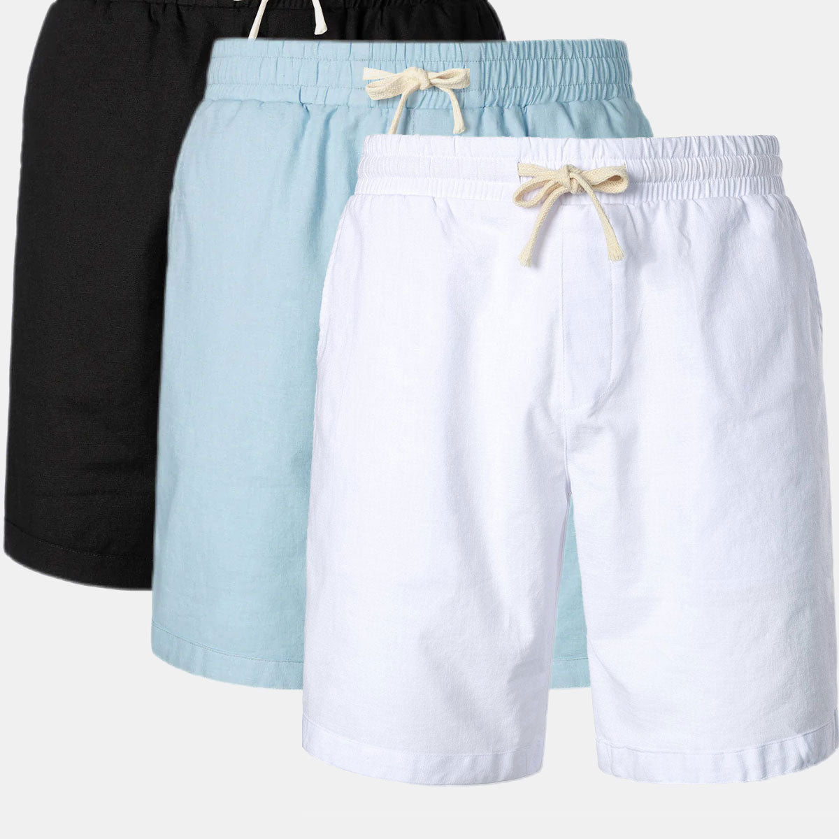 Men's National Style Cotton And Linen Casual Shorts Short Sleeve Two-piece Set