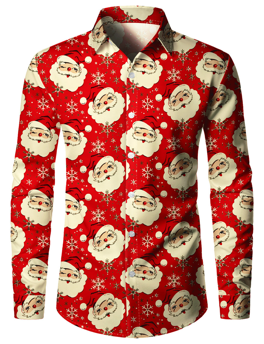 xmas dress shirts Men's Christmas Button Down Shirt
