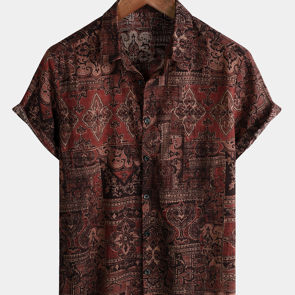 Vintage Art Paisley Print Casual Cotton Sweatshirt