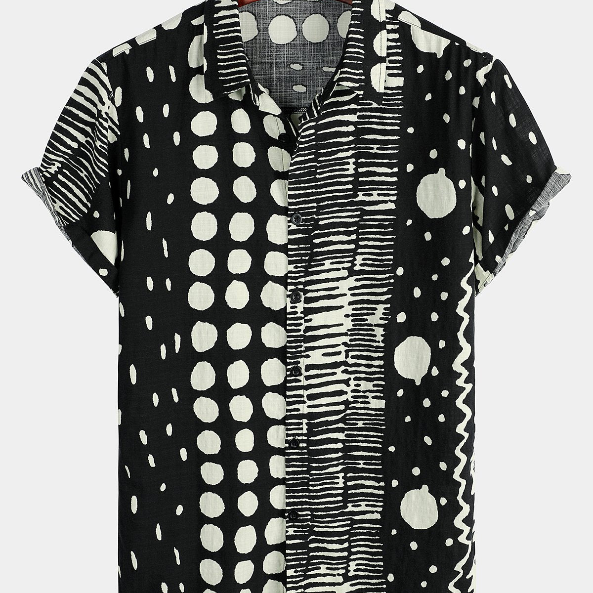 Men's Short Sleeve Polka Dots Shirt
