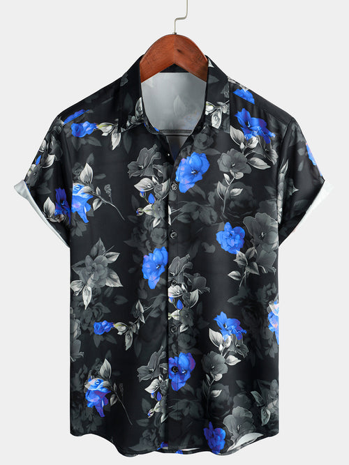Bundle Of 3 | Men's Summer Casual Floral Button Up Short Sleeve Holiday Cool Beach Shirts