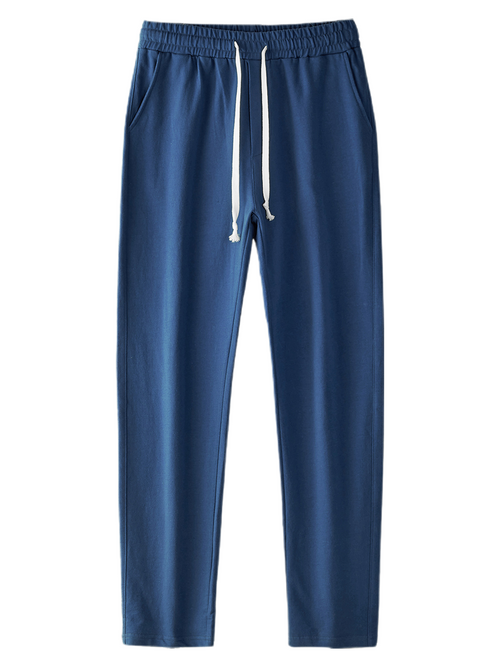Men's 100% Cotton Solid Color Basic Casual Sports Pants