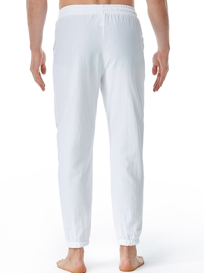 Men's Casual Solid Color Breathable Cotton Pants