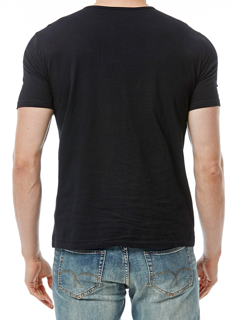 Men's V-Neck Cotton Casual Solid Color Short Sleeve T-Shirt