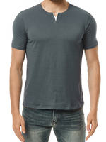 Men's V-Neck Cotton Casual Solid Color Short Sleeve T-Shirt