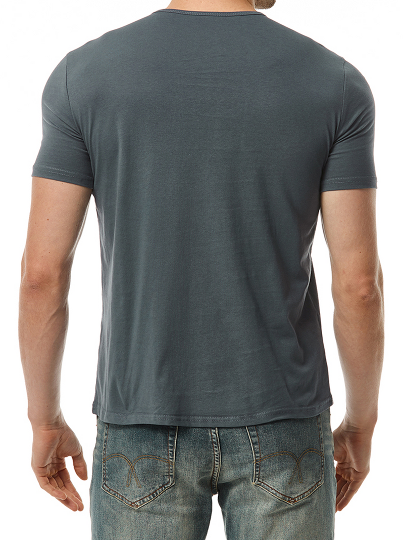 Men's V-Neck Cotton Casual Solid Color Short Sleeve T-Shirt
