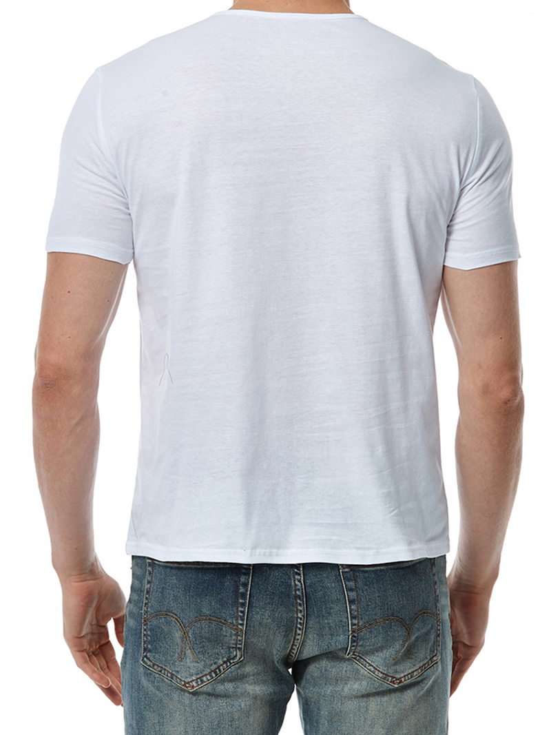 Men's V-Neck Cotton Casual Solid Color Short Sleeve T-Shirt