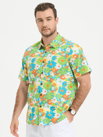Men's Floral Cotton Tropical Hawaiian Mystery Machine Short Sleeve Shirt