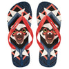 Men's Funny Animal Ostrich Print Summer Beach Red Flip Flops