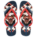 Men's Funny Animal Ostrich Print Summer Beach Red Flip Flops