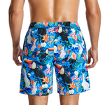 Men's Parrot Print Summer Hawaiian Quick Dry Beach Shorts Swimming Trunks