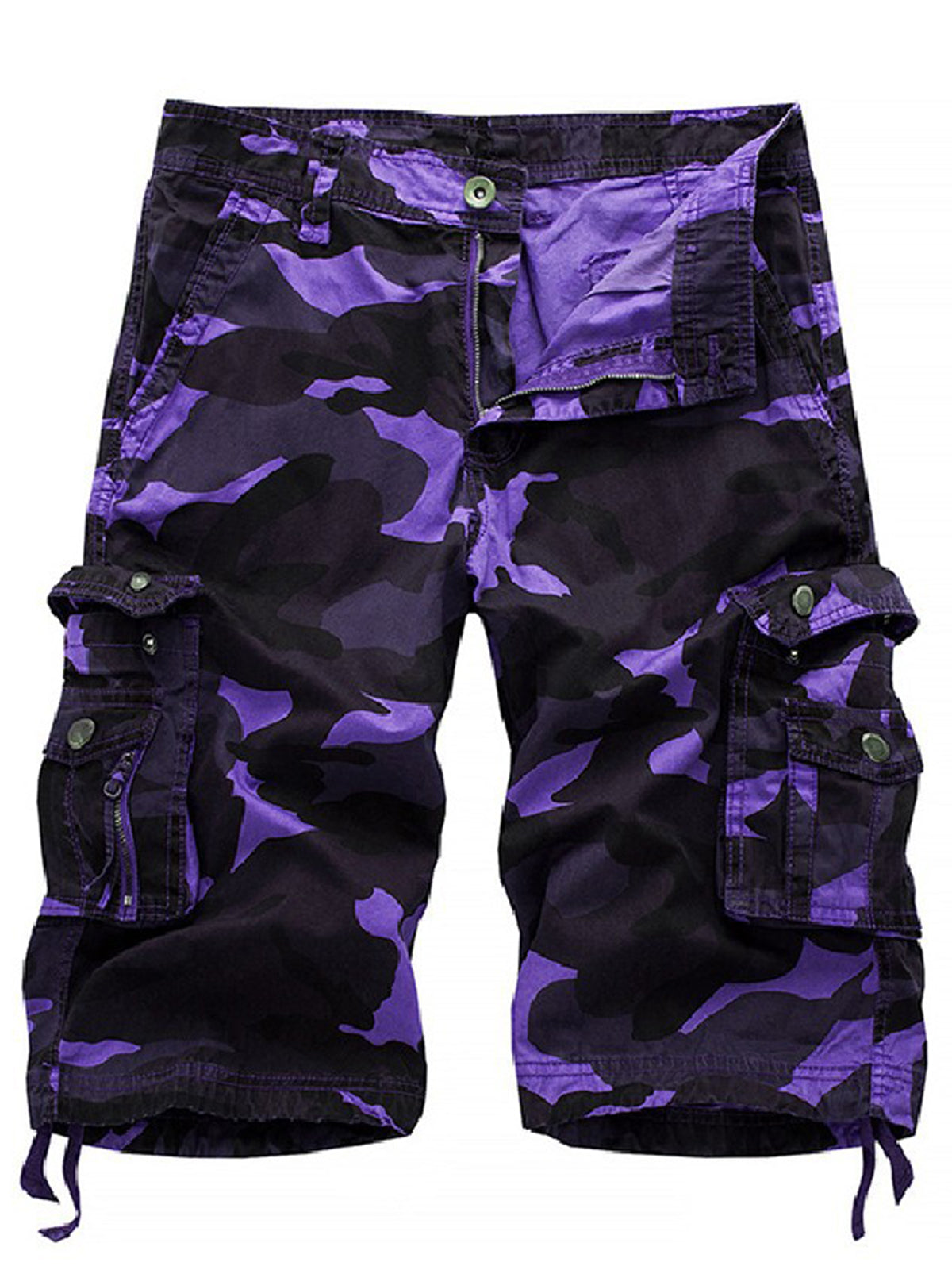 Men's Plus Size Solid Color Casual Cotton Camo Shorts