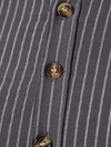 Men's Cotton Vertical Striped Henley Collar Long Sleeve Shirt