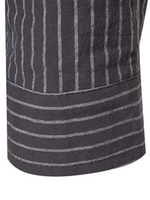 Men's Cotton Vertical Striped Henley Collar Long Sleeve Shirt