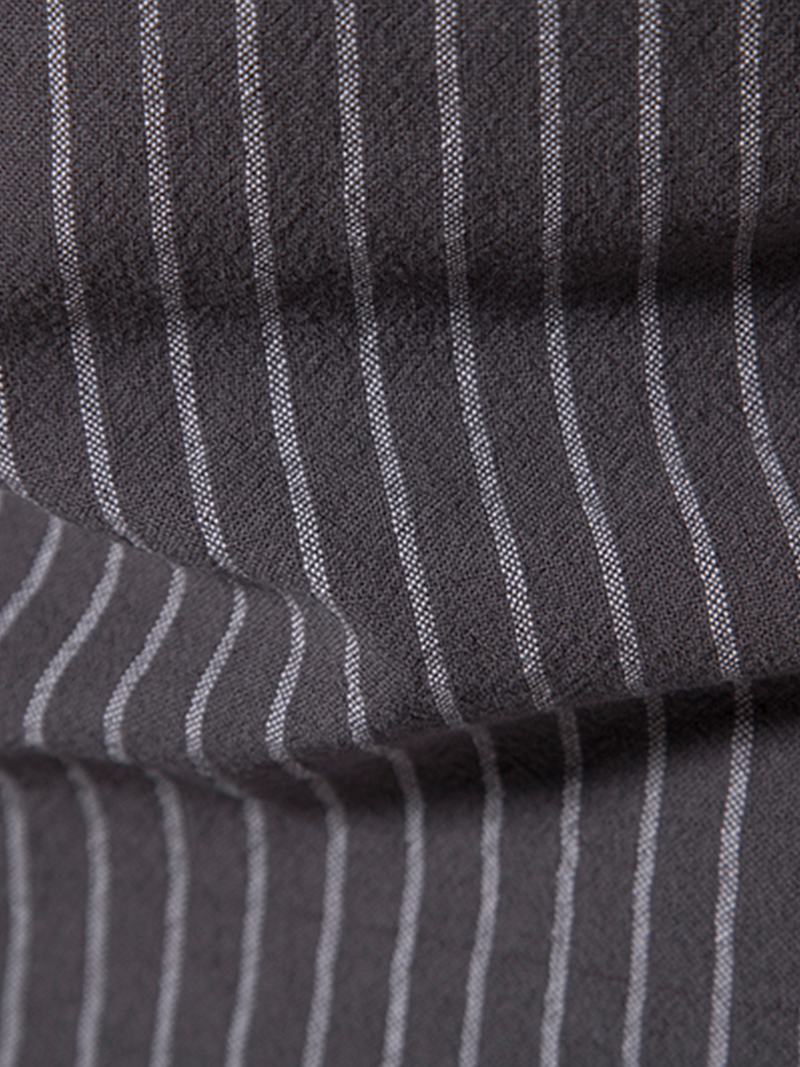 Men's Cotton Vertical Striped Henley Collar Long Sleeve Shirt