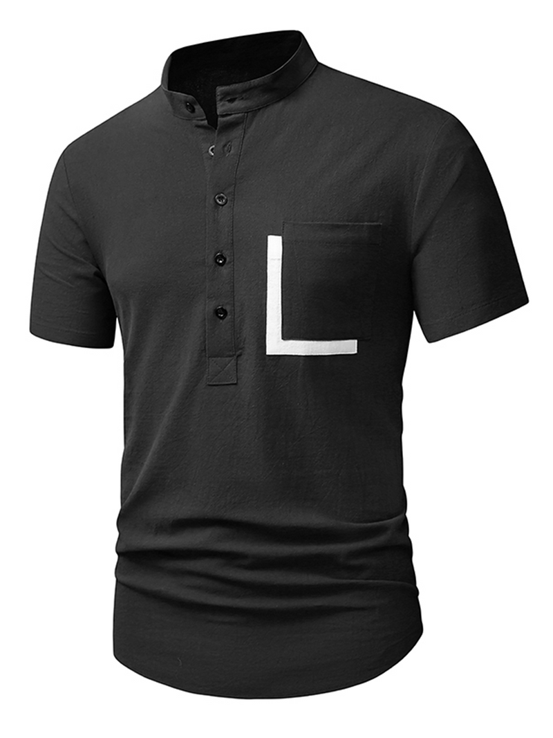 Men's Cotton Casual Pocket Beach Summer Short Sleeve Button Shirt
