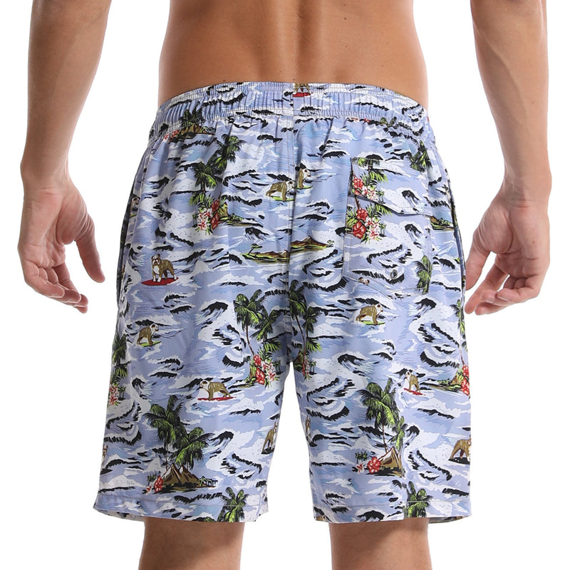 Men's Island Palm Tree Quick Dry Beach Trunks Swim Trunks