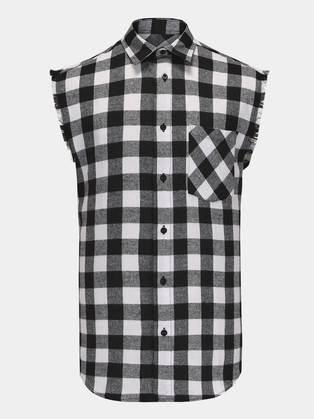 Men's Casual Plaid Sleeveless Beach Shirt