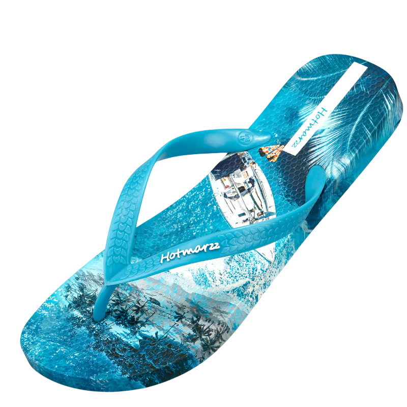 Men's Comfortable Island Print Summer Casual Beach Hawaiian Flip Flops