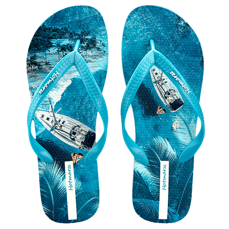 Men's Comfortable Island Print Summer Casual Beach Hawaiian Flip Flops
