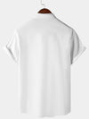 Men's Feather Print Summer Holiday Short Sleeve Beach Button Up Cruise Shirt