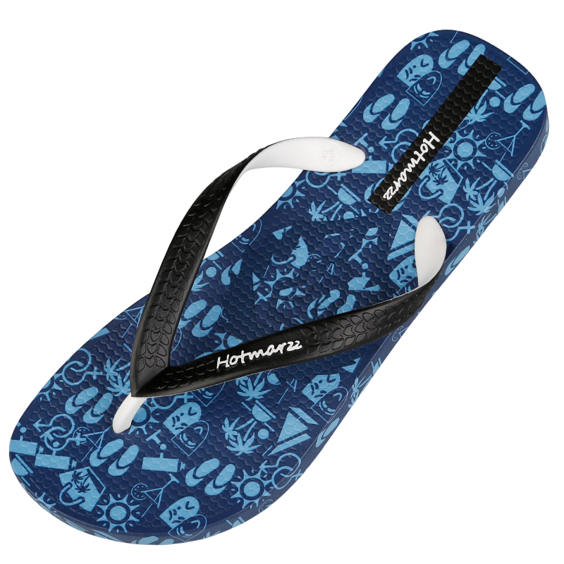 Men's Summer Vacation Beach Hawaiian Comfortable Blue Flip Flops