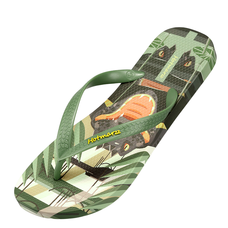 Men's Funny Crocodile Print Holiday Animal Flip Flops