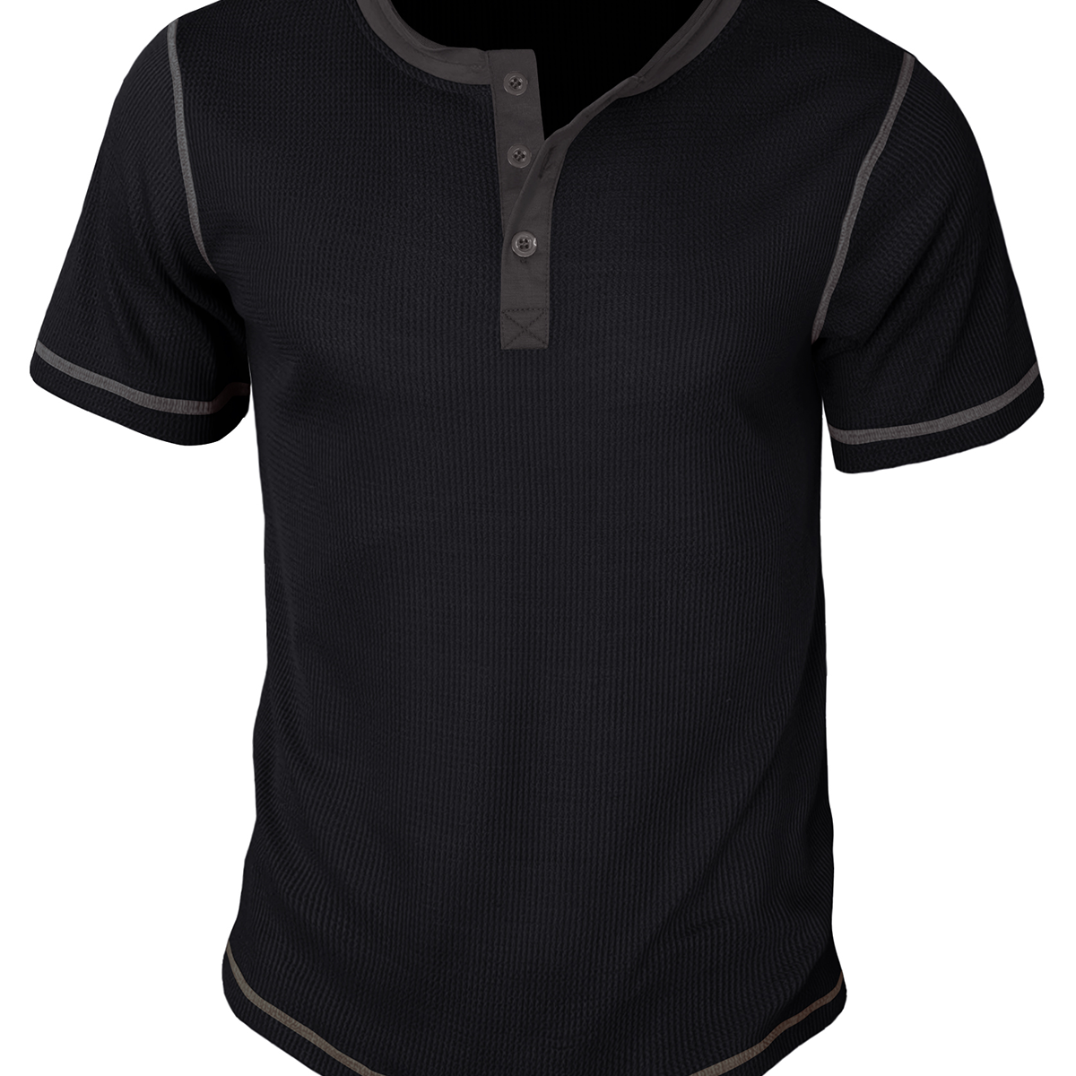 Men's Vintage Solid Color Henley Collar Casual Short Sleeve T-Shirt