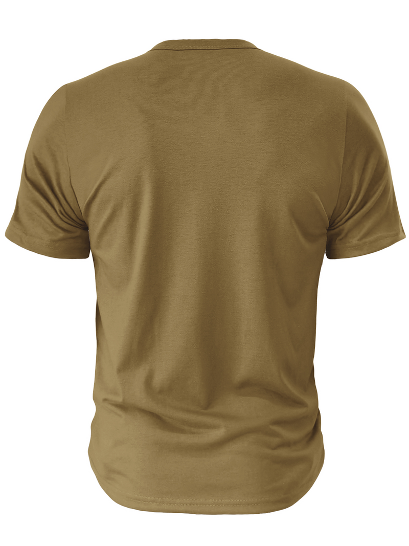 Men's V Neck Breathable Solid Color Casual Cotton Short Sleeve T-Shirt