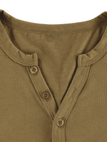 Men's V Neck Breathable Solid Color Casual Cotton Short Sleeve T-Shirt
