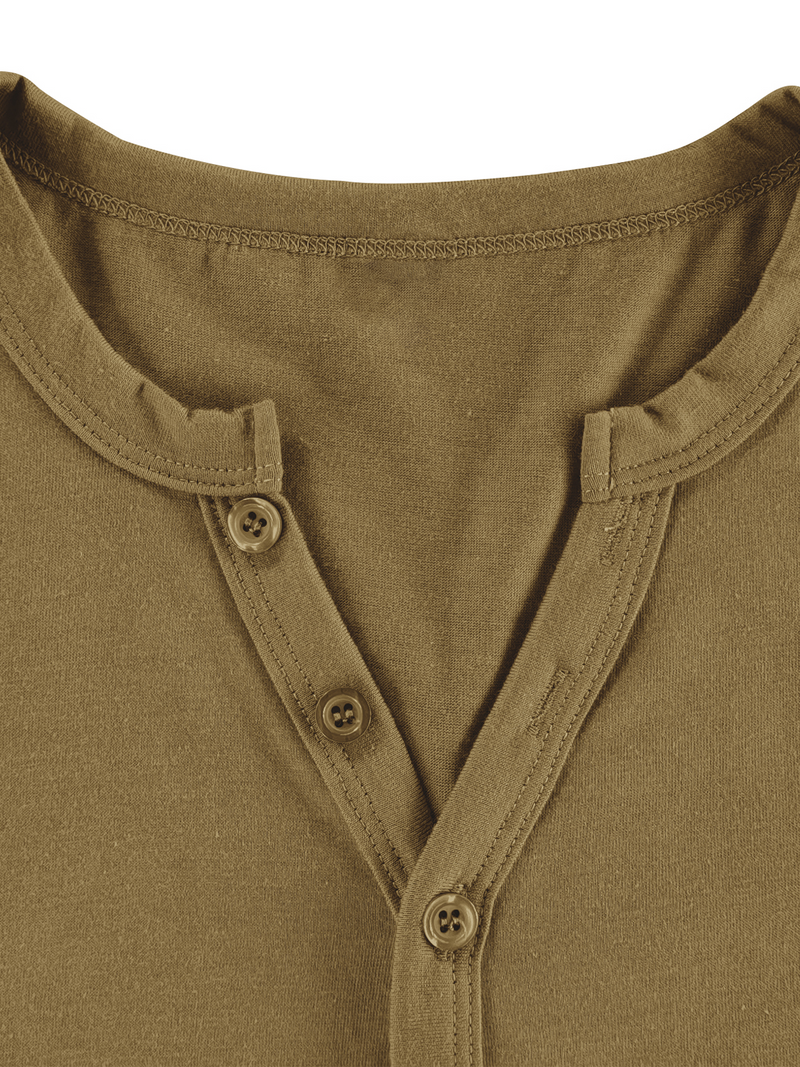 Men's V Neck Breathable Solid Color Casual Cotton Short Sleeve T-Shirt