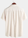 Men's Button Up Casual 100% Cotton Summer Pocket Short Sleeve Shirt