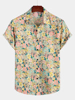 Bundle Of 2 | Men's Vintage Floral Cotton Short Sleeve Shirts