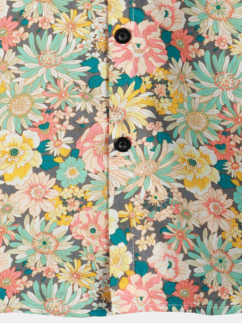 Bundle Of 2 | Men's Vintage Floral Cotton Short Sleeve Shirts