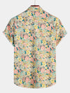 Bundle Of 3 | Men's Retro Beach Hawaiian Cotton Holiday Button Up Blue Short Sleeve Floral Shirts