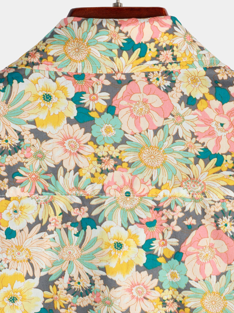 Bundle Of 2 | Men's Vintage Floral Cotton Short Sleeve Shirts