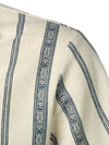 Men's Striped Print Camp Collar Short Sleeve Summer Button Up Linen Shirt