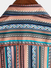 Men's Summer Vintage Striped Short Sleeve Button Up Beach Shirt