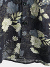 Men's Cotton Vintage Hawaiian Floral Cool Beach Short Sleeve Button Up Shirt