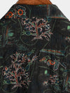 Men's Black Hawaiian Retro Floral Print Summer Button Up Short Sleeve Shirt