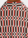 Men's Casual Retro Geometric Button Up Cool Short Sleeve Summer Shirt