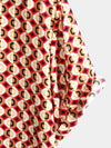 Men's Retro Geometric 70s Disco Party Button Up Summer Short Sleeve Shirt