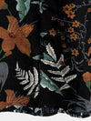 Men's Retro Leaf Floral Print Cotton Button Up Vintage Holiday Short Sleeve Shirt