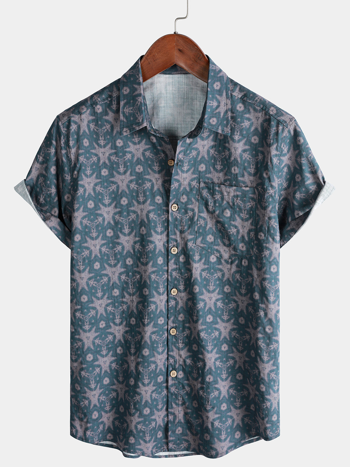 Men’s Summer Vacation Camp Breathable Short Sleeve Lightweight Shirt
