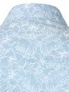 Men's Cotton Floral Holiday Flower Print Button Up Beach Light Blue Hawaiian Short Sleeve Shirt