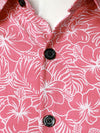 Men's Cotton Floral Holiday Flower Print Button Up Beach Pink Hawaiian Short Sleeve Shirt
