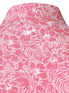 Men's Cotton Floral Holiday Flower Print Button Up Beach Pink Hawaiian Short Sleeve Shirt
