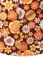 Men's Floral Vintage Flower Button Up 70s Themed Disco Party Short Sleeve Beach Summer Shirt
